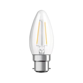 OSRAM LED gyertya B22d Classic 827 4,8 W átlátszó kép