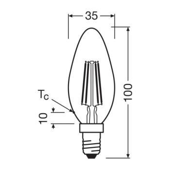 OSRAM LED izzó gyertya matt E14 3.8W 2700K 806lm kép