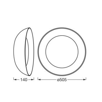 OSRAM LED mennyezeti lámpa ORBIS ALVA, fekete/fa dekor, Ø 51 cm kép