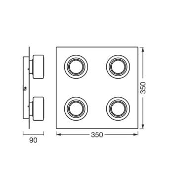OSRAM LED mennyezeti lámpa ORBIS FLAME, fekete, 4 izzós, CCT IP44 kép