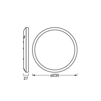 OSRAM LED mennyezeti lámpa ORBIS ULTRA SLIM, fekete, Ø 24 cm dimmelhető kép