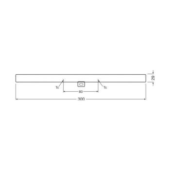OSRAM LED sorközlámpa S14d 3W cső 2,700K 30cm matt dim kép