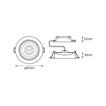 OSRAM LED süllyesztett spotlámpa, 3 darabos szett, fehér, Ø 9 cm, fém, 827, kép