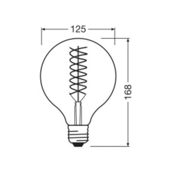 OSRAM LED Vintage 1906, G125, E27, 8,4 W, arany, 824, dim. kép