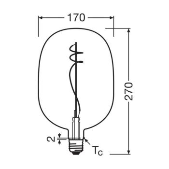 OSRAM LED Vintage 1906 Nagy ovális E27 4,5W 818 izzószál füst OSRAM LED Vintage kép