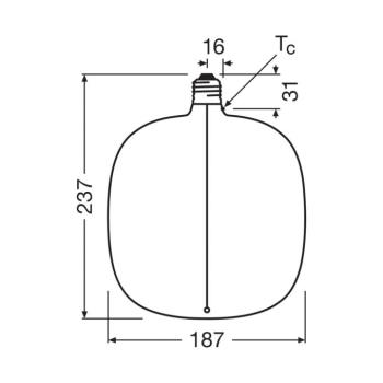 OSRAM LED Vintage Big Oval E27 4,8W 818 izzószálas füst fakó kép
