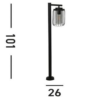 Ösvény világítás, IP44, fekete, magasság 100 cm, fém kép