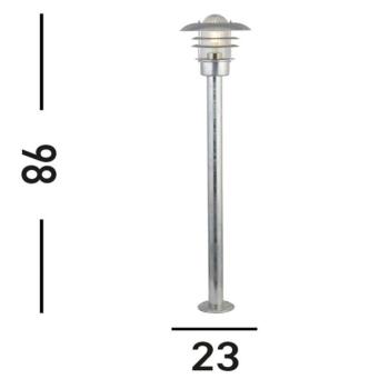 Ösvény világítás X Conrad, ezüst, IP44, magasság 51 cm, acél kép