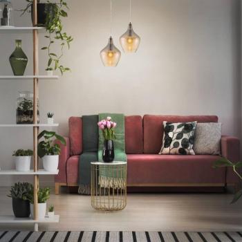 Paso függőlámpa üvegből, 1 izzó, borostyán színű kép