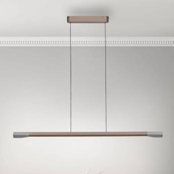 Paul Neuhaus LED-es függőlámpa Hoop, barna, 128 cm, fényerőszabályozóval kép