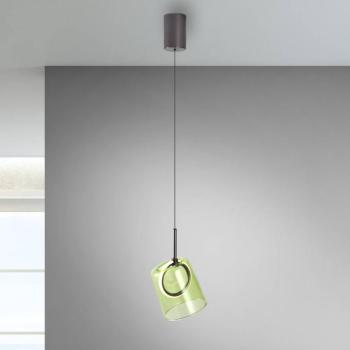 Paul Neuhaus LED-es függőlámpa Zula, zöld, Ø 15 cm, üveg kép