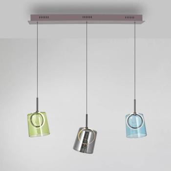 Paul Neuhaus Zula LED-es függőlámpa, 87 cm hosszú, színes, 3 lámpás. kép