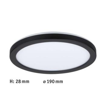 Paulmann Atria Shine Panel on/off fekete 840 Ø19cm kép