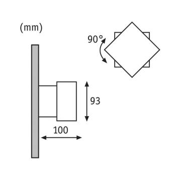 Paulmann Cybo LED kültéri fali lámpa, 2700 K, 10x10 cm, szürke kép