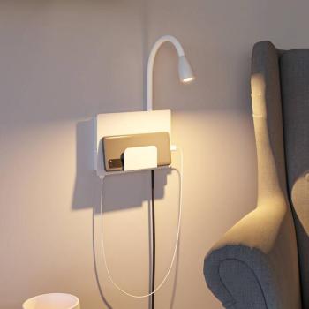 Paulmann Halina USB LED fali lámpa, hajlékony karral, fehér kép
