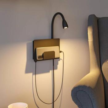 Paulmann Halina USB LED fali lámpa, hajlékony karral fekete kép