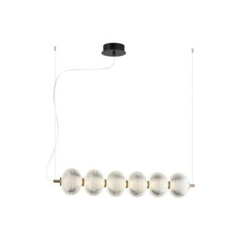Pellucid LED-es függőlámpa, bronzszínű/tiszta, 6 lámpás kép