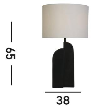 Perth asztali lámpa, fehér/fekete Magasság 65 cm Textil/gyanta kép