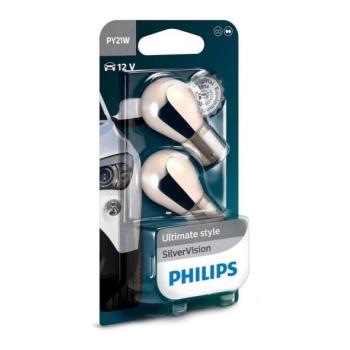 Philips 2x Philips SILVER VISION 12496SVB2 PY21W BAU15s/21W/12V autóizzó szett  kép