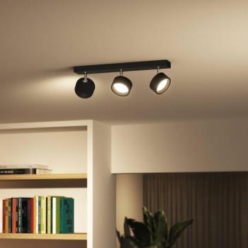 Philips Bracia LED mennyezeti spotlámpa, 3 izzós, fekete kép