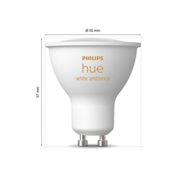 Philips Hue White Ambiance GU10 4.2W reflektor 3db kép
