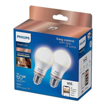 Philips KÉSZLET 2x LED Dimmelhető izzó Philips A60 E27/8W/230V Wi kép