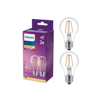 Philips KÉSZLET 2x LED Izzó VINTAGE Philips A60 E27/4,3W/230V 2700K  kép