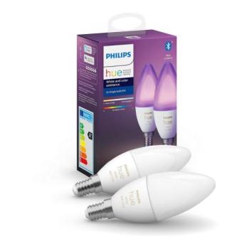 Philips KÉSZLET 2x LED Szabályozható izzó Philips Hue WHITE AND COLOR E14/5,3W/230V  kép