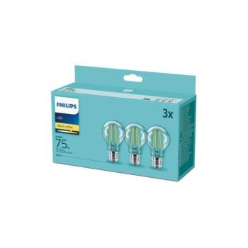 Philips KÉSZLET 3xLED Izzó Philips E27/8,5W/230V 2700K  kép