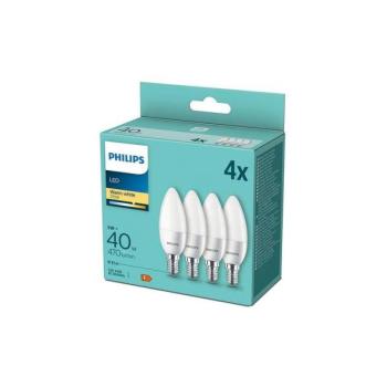 Philips KÉSZLET 4x LED Izzó Philips B35 E14/5W/230V 2700K  kép