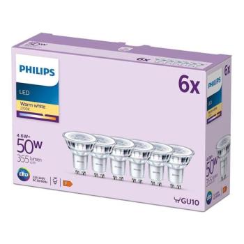 Philips KÉSZLET 6x LED Izzó Philips GU10/4,6W/230V 2700K  kép