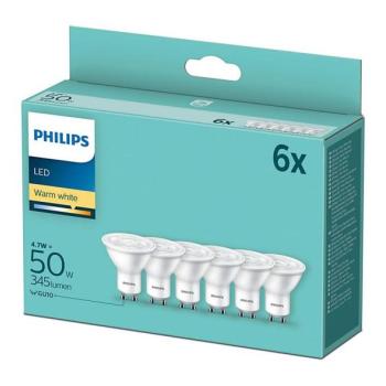 Philips KÉSZLET 6x LED Izzó Philips GU10/4,7W/230V 2700K  kép