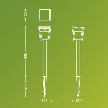 Philips LED-es napelemes földbe szúrható lámpa Nissa UE, műanyag, IP44 kép