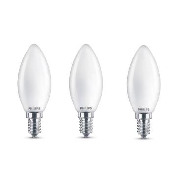 Philips LED gyertya lámpa E14 B35 4,3W matt 3 db kép