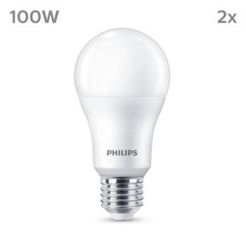 Philips LED izzó E27 13W 1521lm 2700K matt 2db kép