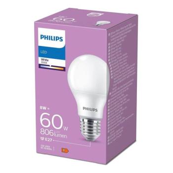 Philips LED Izzó Philips A60 E27/8W/230V 3000K  kép
