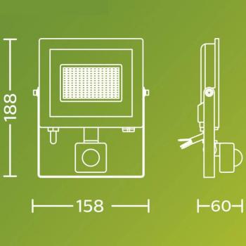 Philips LED kültéri spotlámpa Lois UE érzékelővel, 14 W, 3000 K, IP65 kép