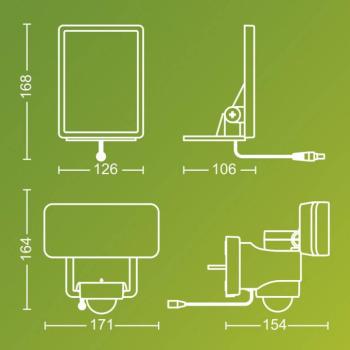 Philips LED kültéri spotlámpa Tylus, fehér, 3000 K, érzékelővel kép
