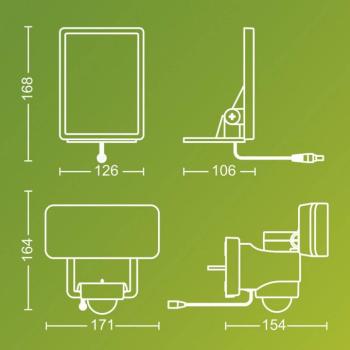 Philips LED kültéri spotlámpa Tylus, fekete 3000K érzékelővel kép