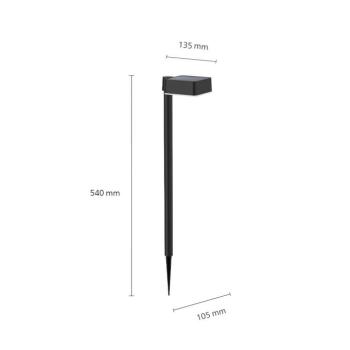Philips LED napelemes földi tüskés lámpa Vynce, fej 10,5 x 10,5 cm kép