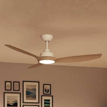 Philips LED ventilátor Olas, Ø 132 cm, barna/fehér, csendes kép