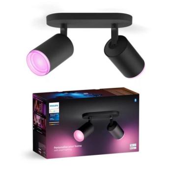 Philips Philips Hue FUGATO 2xGU10/4,2W RGBW LED dimm. spotlámpa fekete  kép