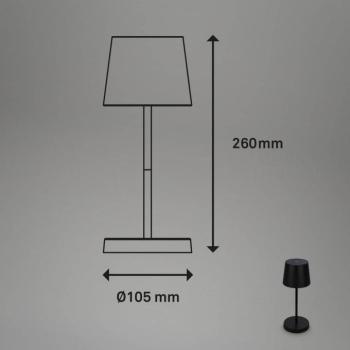 Piha LED asztali lámpa újratölthető akkumulátorral, fekete színben kép