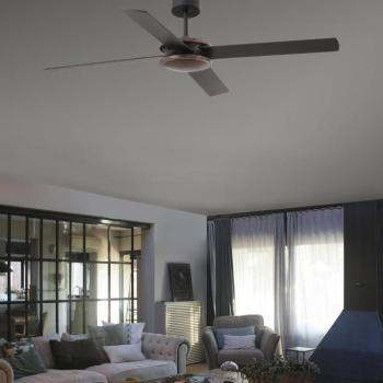 Polea mennyezeti ventilátor, sötét fa/fekete kép