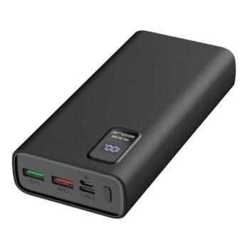  Power Bank LED kijelzővel 20000 mAh Power Delivery 3,7V fekete  kép