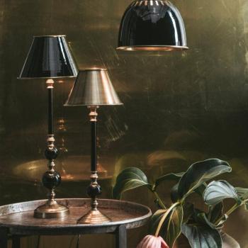 PR Home Abbey Classic asztali lámpa, antik sárgaréz, 49 cm, fém kép