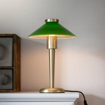 PR Home asztali lámpa August, sárgaréz színű/zöld, 34 cm, fém kép