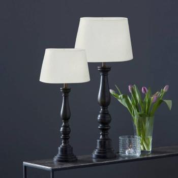 PR Home asztali lámpa Doris Omera fehér/fekete 64 cm szövet/fa kép