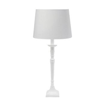 PR Home asztali lámpa Salong Sofia Lin, fehér 55 cm szövet/fém kép