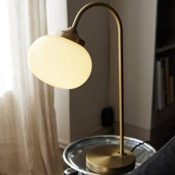 PR Home Elsy asztali lámpa, sárgaréz színű, krémszínű üveg, 51 cm kép
